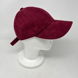 Vera New York Velvet Strapback Hat Cap Burgundy Adjustable